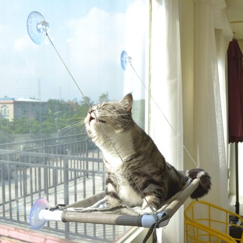 Comfortable Cat Window Hammock With Blanket for Sunny Window Seat Mount Bearing 20kg