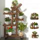 Multi-Layer Wooden Flower Stand Plants