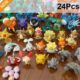 24 Pcs Pokemon Figure Elf Model Pikachu Lunala Charizard Action Figure Model Pokemon Elf-ball Toy Set Kids Halloween Gift