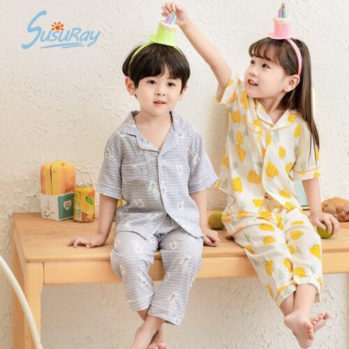 Susuray Cartoon Nighty Pajamas for Boys Girls Summer